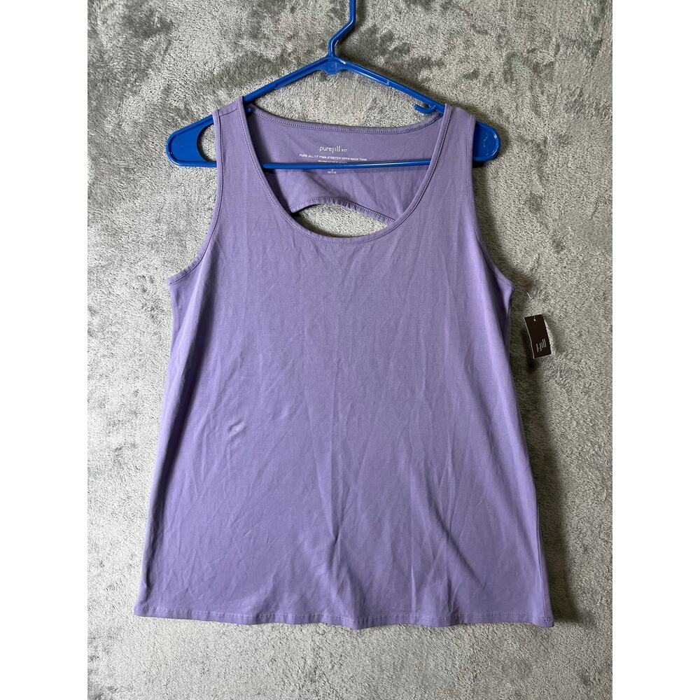 J.Jill Fit Lavender‎ Pima Cotton Stretch Open Back Tank Soft Minimalist SP New